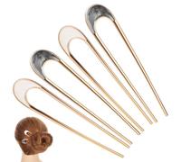 Healeved French Hair Pin - 4 Pieces U-Shaped Metal Hair Pins for Thick Hair, Large French Twist Hair Pin for All Hair Types of Women and Girls - Women's Styling Hair Accessories