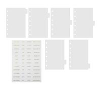 Healeved Frosted Pp Plastic 6-Ring Binder Dividers A7 Size with Gold Foil Tabs, 7-Page Insertable Index Dividers for Planner and Notebook Organization, Binder Accessories for Office Use