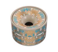 Healeved Funnel Ceramic Ashtray with Lid, 4.5x4.5 Inch White Artistic Smokeless Ash Tray for Cigarettes, Suitable for Indoor and Outdoor Use on Coffee Tables and Desks