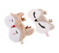 Healeved Funny Sleeping Eye Mask for Women Boys Reindeer Plush Eye Mask Blackout