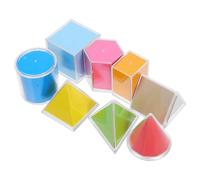 Healeved Geometric Solids Math Manipulatives Set, 8pcs 3d Geometry Models for Preschool and Kindergarten Early Childhood Education, Teaching Surface Area and Shapes