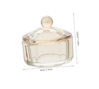 Healeved Glass Crystal Nail Art Dappen Dish with Lid Unique Shaped Nail Liquid Container for Art Brush Washing and Tips Holder Amber Color Easy to Clean for Home and Professional Use