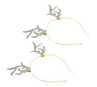 Healeved Glistening Antler Headband Reindeer Christmas Hair Band for Women Boys and Girls