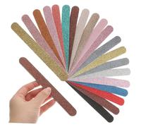Healeved Glitter Nail Files Random Color 20pcs for Manicure and Pedicure Professional Sandpaper and Eva Nail Files for Shaping and Removing Gel Suitable for Acrylic and Extensions at Home Or Salon