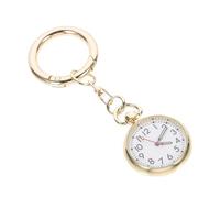 Healeved Golden 1 Hanging Watch Key Ring Design Zinc Alloy Quartz Pocket Watch Simple Stylish Easy to Read Time for Nurses Can Be Suspended on A Belt Or Bag