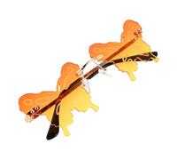 Healeved Gradient Rimless Butterfly Sunglasses for Women Men Metal Frames with Rhinestone Bling Festive Orange-yellow Party Glasses for Christmas Halloween Favors
