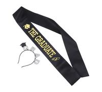 Healeved Graduation Party Headband Set Grad Cap Headwear Bachelor Cap Sash Elegant Graduation Ceremony Accessory