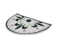 Healeved Green Half round Bath Mat Non-slip Polyester Bathroom Rug with Comfortable Foot Feel, Absorbent Shower Floor Mat for Toilet Entrances and Restroom Use