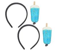 Healeved Hair Accessories Comfortable Polyethylene with Realistic Design 2pcs Blue Ice Cream Headbands and Men Easy to Wear Party Hair Accessories for Outdoor Fun and Luau Parties