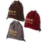 Healeved Hair Dryer Storage Bag 3 Pcs Drawstring Fabric Hair Dryer Bag Reusable Multipurpose Fabric Travel and Home Use