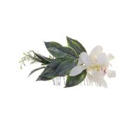 Healeved Hair Lightweight Material for Plastic, Leaf Comfortable Design Elegant White Comb Simulated Flower Wearing Headdress Wedding Bride and Suitable for Wedding and Pageant