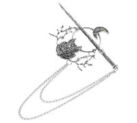 Healeved Hair Pin and Gentle on Hair with Wolf Head and Moon Design Silver Alloy Effortless Styling for Women for Parties and Daily Wear