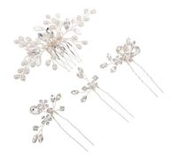 Healeved Hairpin Comb Wedding Bridesmaid Bling Hair Accessories Pearl Hair Pins Formal Clips Pieces for Updos Bride Headpiece Jewels