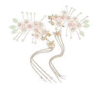 Healeved Hairpin Headpiece Chinese Headdress Flower Hair Clip Tassel Hair Clip for Girls Women Fashion Accessory
