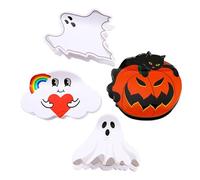 Healeved Halloween Hair Claw Clips Sturdy Hold for Women 4pcs Acrylic Material Elegant Design with Pumpkin and Ghost Shapes, for Cook and Prom Occasions