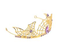 Healeved Halloween Spider Web Crown Rhinestone Tiara Queen Crown for Vampire Cosplay Party Womens Costume Headpiece