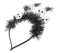 Healeved Halloween White Skull Spider Headband Halloween Head Accessories Spooky Hairband for Women Festival Party Cosplay Decorative Halo