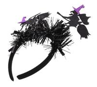 Healeved Halloween Witch Headband Black Unique Party Accessory Headwear for Women Halloween Costume School Party Photography Prop