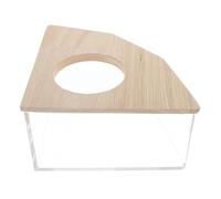 Healeved Hamster Sand-bath Box Multi-function Acrylic and Wood | Wooden Cover with Hole, Suitable for Chinchilla and Small Animals, Easy to Clean for Daily Use