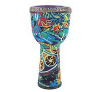 Healeved Hand Djembe Drum with Painted Pattern, Wear-resistant Pvc Material, Unique Style and Delicate Details, Lightweight Percussion Instrument for Performance and Casual Use