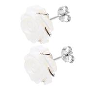 Healeved Handcrafted 925 Sterling Silver Rose Flower Stud Earrings for Women Natural Pearl Jewelry Elegant Floral Design for Everyday Wear or Special Occasions
