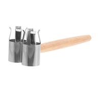 Healeved Handheld Moxa Roll Holder with Dual Head Design, Wooden Handle and Stainless Steel Clamp, Holds Two Moxa Sticks to Enhance Therapy Efficiency, for Beauty Salons and Homes