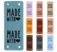 Healeved Handmade Customizing Craft Products and Clothes 10pcs Sewing Labels Pu Leather Assorted Colour, Elegant Simple Style for Clothes and Crafts for Fashion Accessories