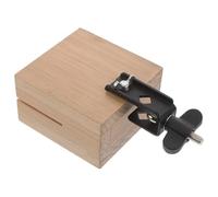 Healeved Handmade Wooden Cowbell Percussion Instrument with Clean Resonant Sound, Square Wood and Metal Design, for Band Practice and Musical Wood Block Ensemble