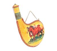 Healeved Hanging Wine Bota Decorative Bota Bag 1l Pu Lightweight Portable Water Bag Elegant Retro Pattern for Friends Who Love Outdoor Activities Hiking Camping