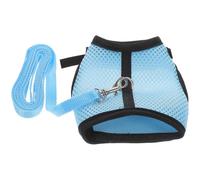 Healeved Harness with Leash Guinea Pig and Hamster Blue Mesh Cloth Small and Light Design Prevents Pulling and Choking, Comfortable and Adorable Pet Walking Accessory for Indoor Use