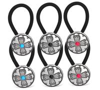 Healeved Headband Hair Accessories Set 6 Pack Thick Hair Ties Western Ponytail Holders Small Rubber Bands Hair Elastics for Stylish Women Men Easy to Use