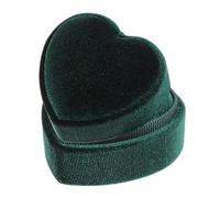 Healeved Heart Shaped Ring Box Jewelry Box Wedding Proposal Easy Open Display Holder Gift Packaging Velvet Cloth Green