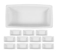 Healeved Heatproof Ceramic Crucible Bowl with Smooth Surface and Thickened Edges 12pcs Rectangular Elongated Evaporation Dish for Jewelry and Metal Melting for Laboratory and Metal