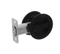 Healeved Hidden Sliding Door Lock for Bathroom Privacy - Black Invisible Push Pull Lock with Dual Hooks, Recessed Handle for Home and Hotel Sliding Doors