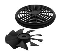 Healeved High Pressure Air Compressor Fan and Shroud Kit, Portable Black Plastic Cooling Fan Replacement for Small Industrial Compressor and Air Pump, for Mobile Operations and DIY Repair