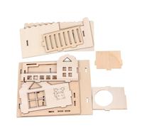 Healeved House Cozy and Comfortable Hamster with Double Layer Villa Wooden Ladder Board and Paddle Board, for Nest DIY Painting and Decor Stickers Hamsters and Rats, Suitable