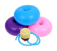 Healeved Inflatable Donut Yoga Ball with Pump for Pilates Balance Training and Sensory Development Vibrant Colors Fitness Core Stability Chair for Students
