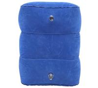 Healeved Inflatable Foot Rest Travel Essentials for Flying Soft PVC Flocking Material Adjustable to Three Heights Vent Design Wear-Resistant Blue Footstool for Home and Hiking