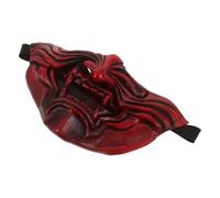 Healeved Japanese Samurai Demon Half Mask for Men, Latex Material with Deeply Textured Embossing, Flexible Fit Minimizing Visual Barriers, for Stage Performances and Group Activities