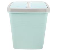 Healeved Kitchen Plastic Waste Can : Dual Compartment Garbage Can - Recycle Bin Combo - 18L Blue Sorting Trash Bucket- Recycling Trash Bins for Home Outdoor Office
