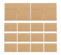 Healeved Kraft Paper Envelopes 6.7x4.5 Inch 30pcs with String Tie Closure Multipurpose Document Organizer Envelopes Excellent for Paperwork for Home and Office Use