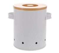 Healeved Large Capacity Potato and Onion Storage Bin with Carbon Steel and Bamboo Material, Reusable Vegetable Keeper That Keeps Garlic and Potatoes Fresh, for Kitchen Storage and Organiser