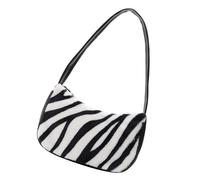 Healeved Large Capacity Shoulder Bag Tote Plush Cow Print Woman | Polyester Plush Build, Black Finish, Portable Lightweight Design, Fashionable Creative Style for Daily Carrying