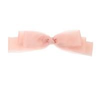Healeved Large Pink Ribbon Hair Bow Clip for Women, Polyester Material with Secure Hold and Long-term Comfort, Stylish French Chic Design for Proms and Weddings