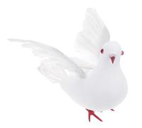 Healeved Large White Artificial Pigeon Birds with Vivid Appearance and Easy Mounting for Wedding Arch and Engagement Decoration, Realistic Feathered Foam and Plastic Model Landscape Props