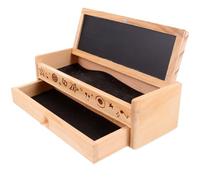 Healeved Large Wooden Pencil Case with Double Layer Design for Organizing Stationery and Storage, Frosted Pencil Box Suitable for Students and Teachers, for School and Office Use
