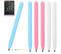 Healeved LCD Drawing Tablet Stylus Pens 6Pcs with Pressure-Sensitive Plastic Tips for-The-Go Use, Includes White, Light Blue, Light Pink Colours, Suitable for Boys and and Adults