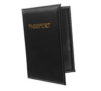 Healeved Leather Passport Holder Wallet Multifunctional Credit Card Organizer Travel Document Protector Black for Men and Women