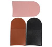 Healeved Leather Travel Case with Capacity Bottles for Perfume Bottles 3pcs Compact Cosmetic Storage Bag in Brown Black and Suitable for Lipstick and Makeup Organiser