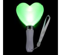 Healeved LED Heart-Shaped Light Stick 15 Colors Changing Portable Battery-Powered Glow Wand for Concerts Festivals Parties and Cheer Events